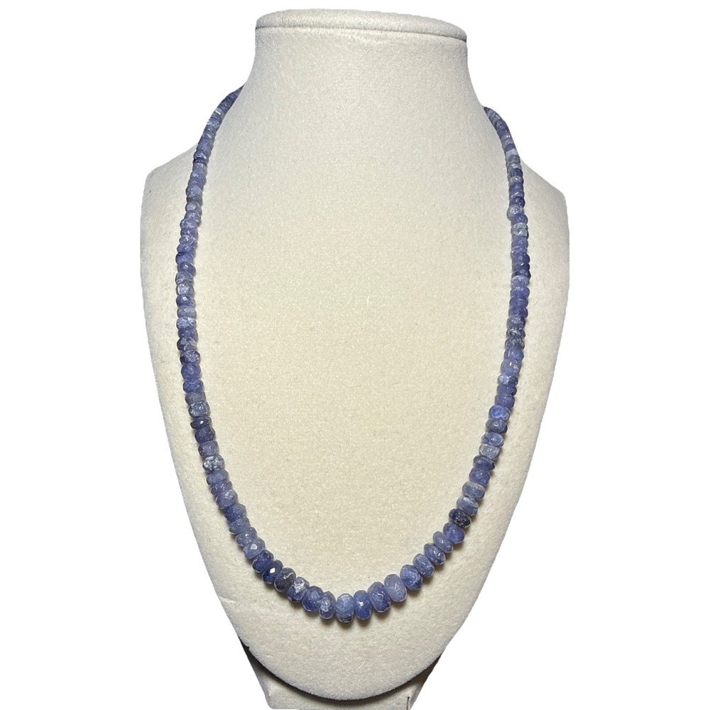 Jay King Tanzanite and Sterling Silver Graduated Beaded Necklace J13-22‎